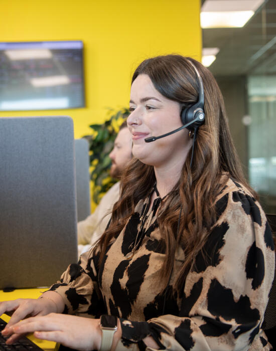 alt="Lemon Contact Centre operator taking phone call"